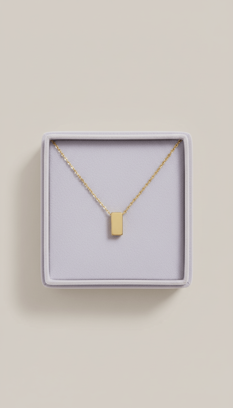 14k Gold Plated Oval Necklace